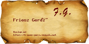 Friesz Gerő névjegykártya